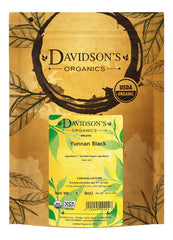 Davidson's Organics Yunnan Black loose-leaf tea aroma with peppery notes for a bold brew.