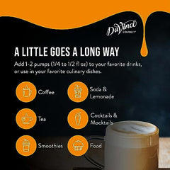DaVinci Gourmet Classic Caramel Syrup drizzle on dessert for finishing sweetness.