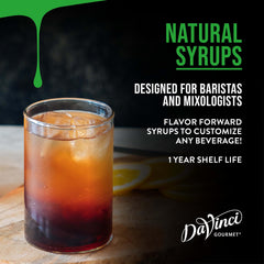 Close-up of DaVinci Gourmet Naturals Turkish Hazelnut Syrup drizzle on a coffee cup