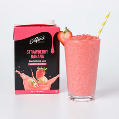 DaVinci Gourmet smoothie mix bottle on shelf showing real fruit flavor