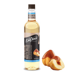 DaVinci Gourmet sugar-free hazelnut syrup bottle delivers rich flavor without added sugar.