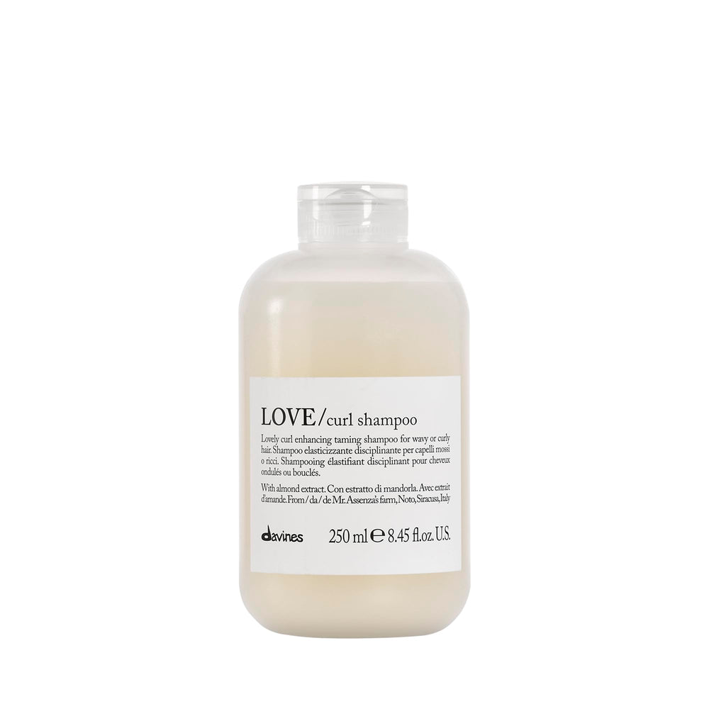 Davines Love Curl Shampoo bottle front signaling daily curl care and volume.