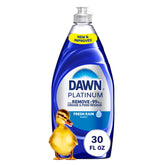 Dawn Platinum dish soap pour shows strong grease attraction for faster cleaning