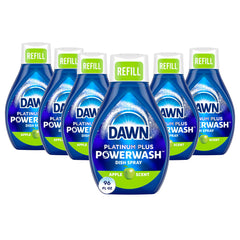 Dawn Platinum Powerwash Apple refill 6-pack ready for quick, mess-free refills.