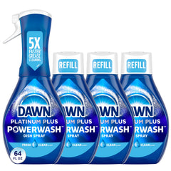 Dawn Powerwash spray on a kitchen counter with suds for grease cleanup