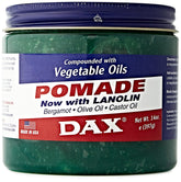 DAX Pomade 14-Ounce jar on counter for moisture retention
