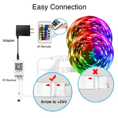 DAYBETTER LED strip 100ft music sync enhances parties and dances