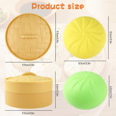 Dayingjiang dumpling stress ball blue with steamer for tactile relief during study.