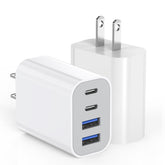 Dazana 40W 4-Port USB-C charger block front view, fast charging ready for iPhone and iPad.