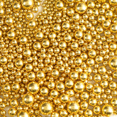 Dazzjoy Gold Pearl Sugar Sprinkles in a bottle add festive shine to desserts.