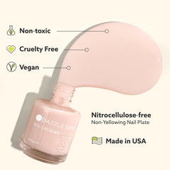 Nail application closeup with Mind Your Mani nude finish on natural nails