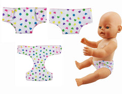DC-BEAUTIFUL 14-18 inch dolls diaper set ready for easy on-off changes