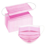DC-BEAUTIFUL pink 3-ply disposable mask front view for daily wear