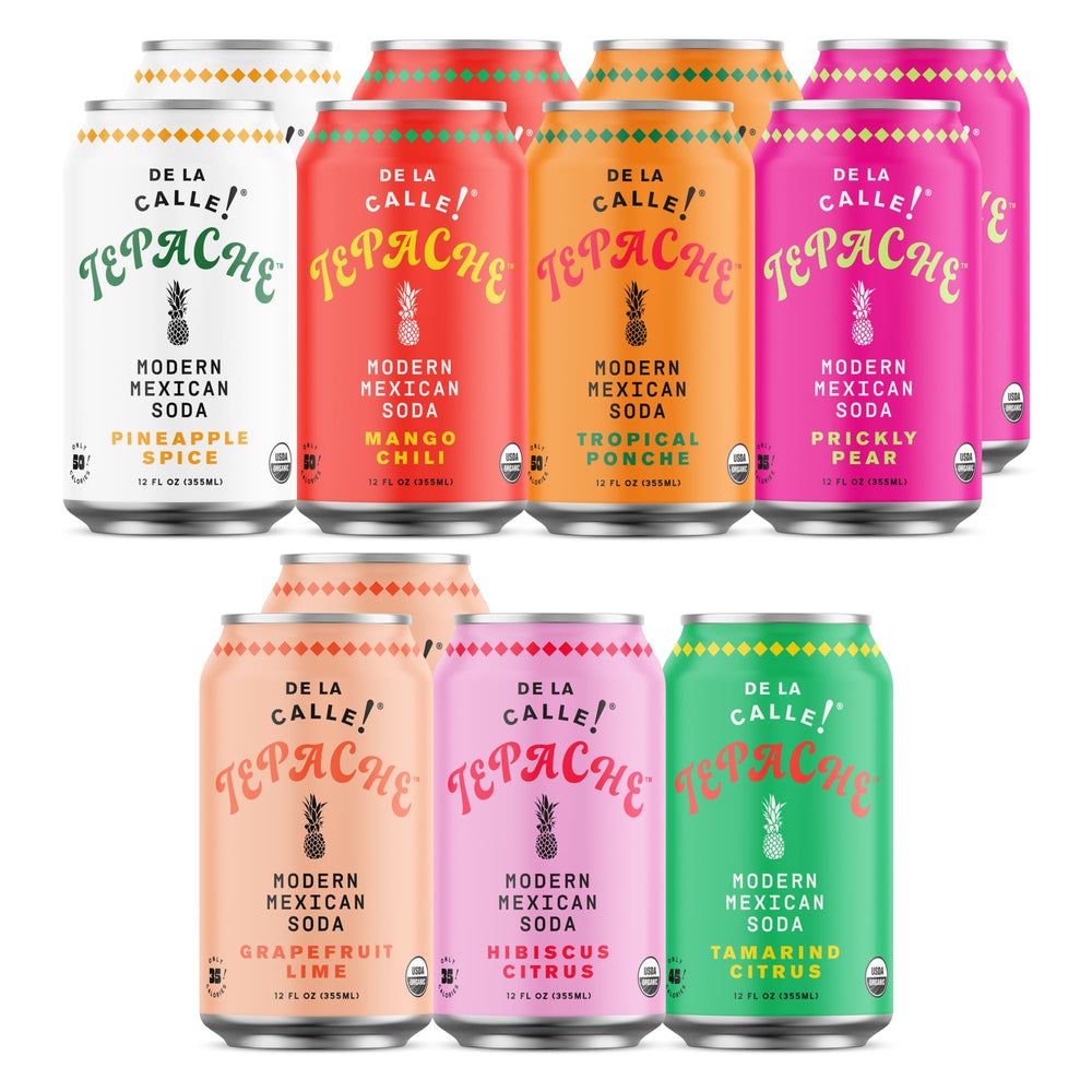 De La Calle Tepache Mixta bottle with fresh pineapple notes for non-alcoholic refreshment.
