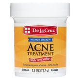 De La Cruz sulfur ointment jar ready for blemish care on the face.