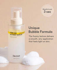 De:maf Here-Oh My First Hydrating Serum glass skin finish for dewy glow