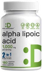 Deal Supplement Alpha Lipoic Acid bottle shows high-bioavailability formula for daily wellness.