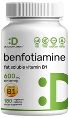 DEAL SUPPLEMENT Benfotiamine bottle with capsules for convenient daily intake.