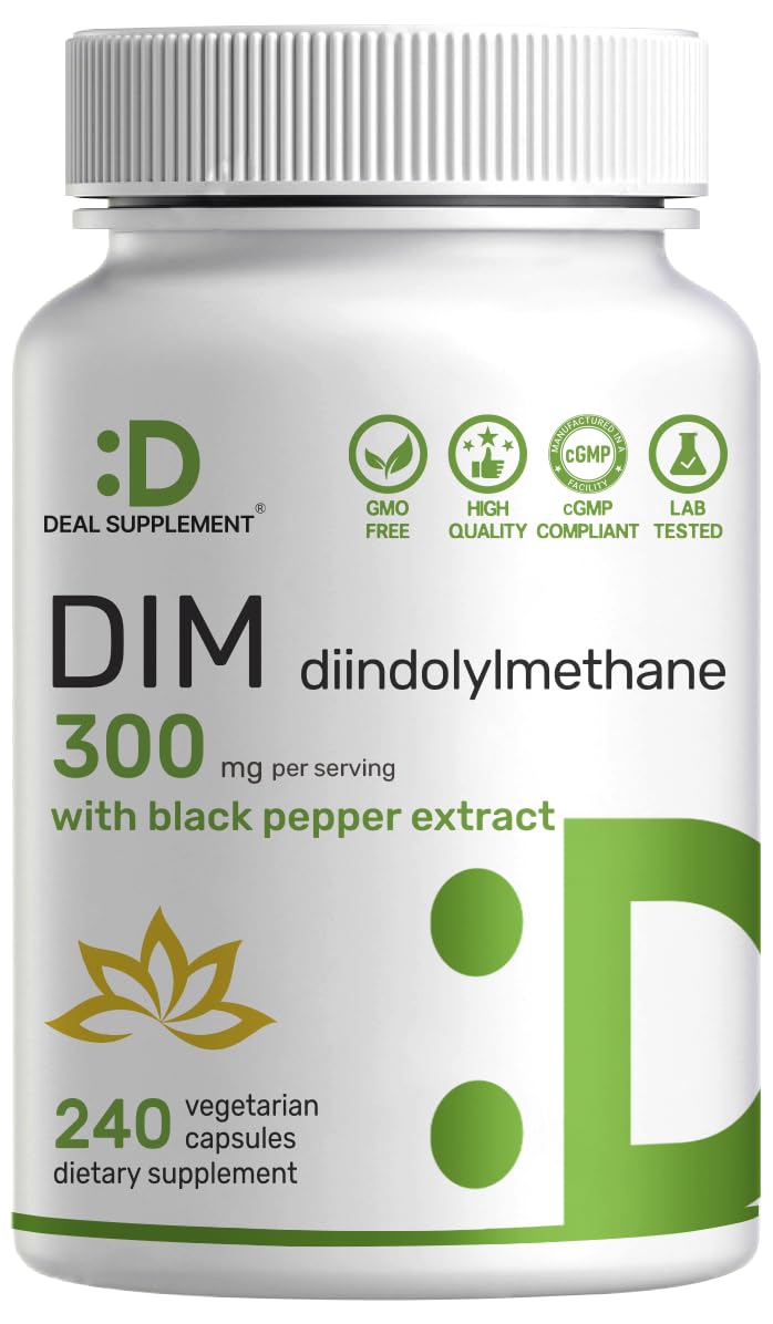 DEAL SUPPLEMENT DIM 300mg bottle front view for estrogen balance support