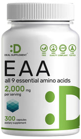 DEAL SUPPLEMENT EAA bottle front showing 300 capsules for lean muscle support