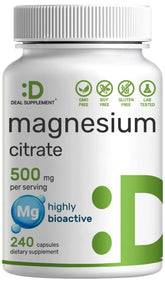 DEAL SUPPLEMENT Magnesium Citrate 500mg bottle for easy daily wellness support.