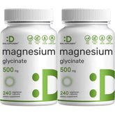 Deal Supplement Magnesium Glycinate 500mg bottle front, easy daily absorption.