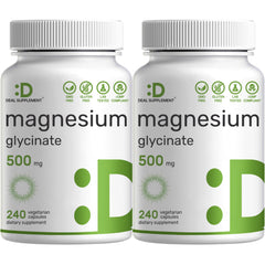 Deal Supplement Magnesium Glycinate 500mg bottle front, easy daily absorption.