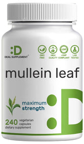 DEAL SUPPLEMENT Mullein Leaf bottle with capsules for daily use.