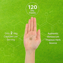 DEAL SUPPLEMENT Mullein Leaf packaging box shows non-GMO branding.