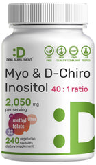DEAL SUPPLEMENT Myo-Inositol and D-Chiro Inositol balance bottle for hormonal support.