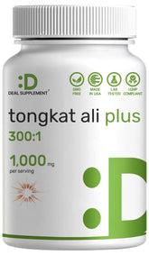 DEAL SUPPLEMENT Tongkat Ali bottle with label for natural energy support