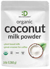 Deal Supplement unsweetened organic coconut milk powder 3lbs for keto-friendly coffee creamer.