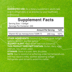 Deal Supplement Vitamin K2 MK-7 bottle with label for easy dosing and transparency