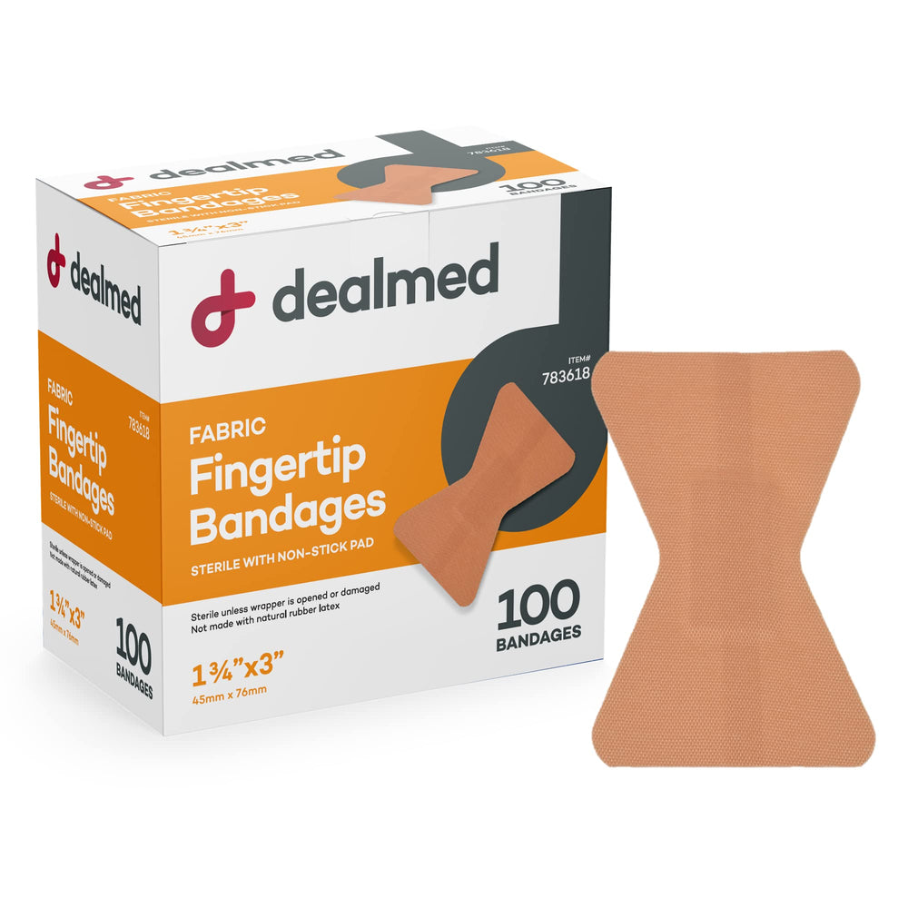 Dealmed fabric fingertip bandage offers flexible coverage for active fingers