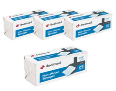 Dealmed 4-ply non-woven gauze sponge provides reliable coverage for wound care.