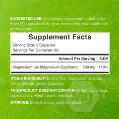 Deal Supplement capsules inside illustrate a convenient three-capsule serving for 500 mg