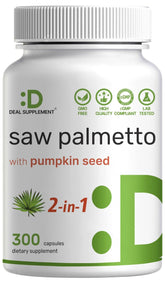 Deal Supplement saw palmetto bottle front view for prostate support