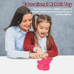 DEARIDAP bunny fidget pink close-up shows soft silicone texture and durable design.