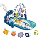 Dearlomum Baby Play Mat Gym piano key stimulates tummy time and sensory exploration.