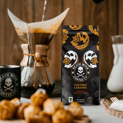 Death Wish Coffee Coconut Caramel beans ready for a powerful morning.