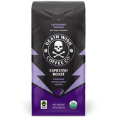 Death Wish Coffee Espresso Roast whole bean 14 oz ready for bold home brewing