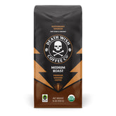 Death Wish Coffee ground 16 oz pack for bold morning brews.