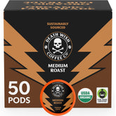 Death Wish Coffee medium roast pod on a kitchen counter for quick mornings