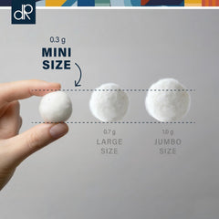 DecorRack cotton balls for makeup removal, delivering soft absorption with each use.