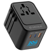decqle universal travel adapter with 224+ country compatibility
