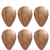 DECYOOL 6-pack paper wasp nest decoys deter wasps from nesting nearby.