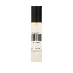 DedCool Mochi Milk EDP bottle close-up highlights peach nectar sweetness for daily wear.