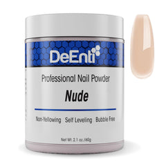 DeEnti nude acrylic powder in a 2oz jar for salon-quality at-home manicures.