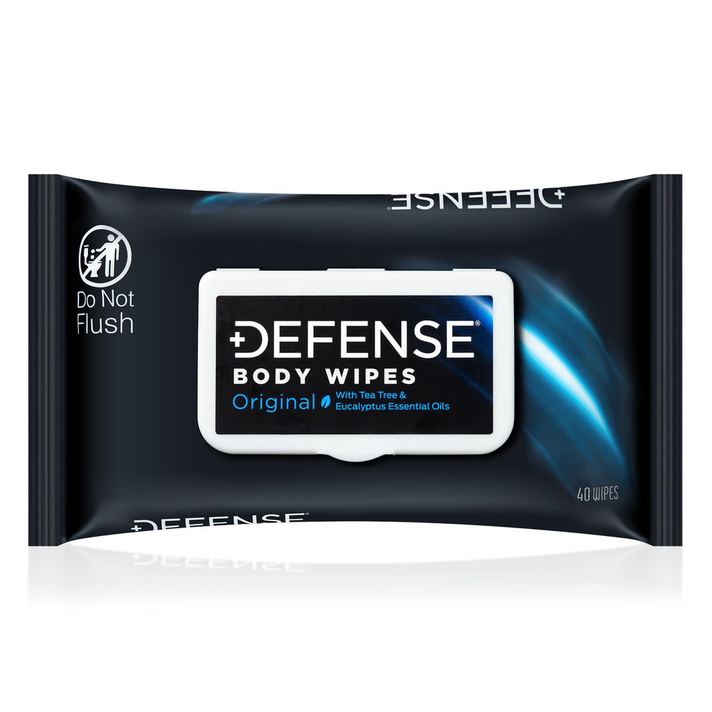 Defense Soap all-natural body wipes with tea tree oil, large 8x7 inches for quick cleanup