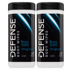 Defense Soap all-natural body wipes in a canister for on-the-go clean with tea tree oil.